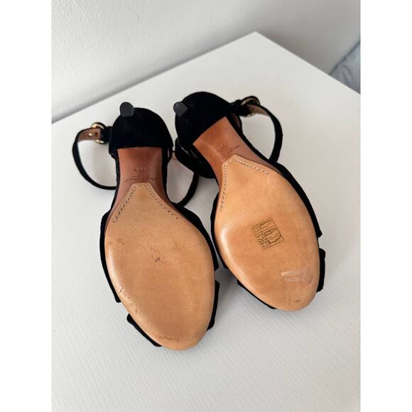 Ralph Lauren Purple Label Velvet Platform Heels Black 39B - Picture 6 of 8